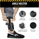 Ankle Gun Holster Concealed Carry - by Houston | Eco Leather | Fits: Glock 26/27 / 33, S&W M&P Shield, Springfield XDS, Most Compacts 9/40 mm | Concealed and Comfortable to use.