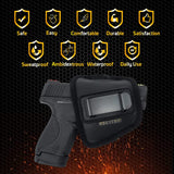 IWB and Outside Gun Holster - by Houston - Black ECO Leather Concealed Carry Soft Material | Fits Glock 26 / 27 / 33, Shield, XDS, Taurus 709, Taurus Pro C, Walther P22, Beretta Nano, SCCY Sky, LC9
