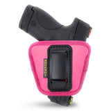 IWB and Outside Gun Holster - by Houston - Pink ECO Leather Concealed Carry Soft Material | Fits Glock 26 / 27 / 33, Shield, XDS, Taurus 709, Taurus Pro C, Walther P22, Beretta Nano, SCCY Sky, LC9
