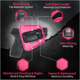 IWB and Outside Gun Holster - by Houston - Pink ECO Leather Concealed Carry Soft Material | Fits Glock 26 / 27 / 33, Shield, XDS, Taurus 709, Taurus Pro C, Walther P22, Beretta Nano, SCCY Sky, LC9
