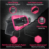IWB and Outside Gun Holster - by Houston - Pink ECO Leather Concealed Carry Soft Material | Suede Interior for Protection | Fits: S&W Bodyguard,Taurus TCP, Sig P238, Jimenez JA, PPK 380.Ruger LCP II