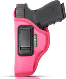 IWB Pink Gun Holster by Houston - ECO Leather Concealed Carry Soft Material | CCW | Suede Interior for Gun Protection