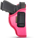 IWB Pink Gun Holster by Houston - ECO Leather Concealed Carry Soft Material | CCW | Suede Interior for Gun Protection