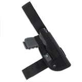 Tactical Leg Gun Holster Houston - Black Nylon, Soft and Durable Material | Suede Interior for Protection | Wrap Around Belt, Thigh Design for Men and Women with Fully Adjustable System