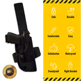 Tactical Leg Gun Holster Houston - Black Nylon, Soft and Durable Material | Suede Interior for Protection | Wrap Around Belt, Thigh Design for Men and Women with Fully Adjustable System