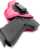 IWB Pink Gun Holster by Houston - ECO Leather Concealed Carry Soft Material | CCW | Suede Interior for Gun Protection