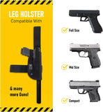 Leg Gun Holster with Suppressor Opening - Black Nylon -by Houston| Tactical | Soft and Durable Material | Suede Interior for Protection | Wrap Around Belt, Thigh Design for Men and Women, Fully Adjustable System