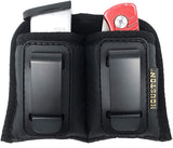 Double Concealment Magazine & Multi Use Holster IWB by Houston Clip Fits Most Single Stack 9mm, M&P Shield, Xds, Glock 43 (Double Medium Single Stack 9mm /.380 Cal)