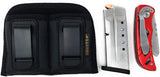 Double Concealment Magazine & Multi Use Holster IWB by Houston Clip Fits Most Single Stack 9mm, M&P Shield, Xds, Glock 43 (Double Medium Single Stack 9mm /.380 Cal)