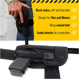 Leg Gun Holster with Suppressor Opening - Black Nylon -by Houston| Tactical | Soft and Durable Material | Suede Interior for Protection | Wrap Around Belt, Thigh Design for Men and Women, Fully Adjustable System