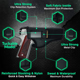 IWB TUCKABLE Gun Holster by Houston - ECO Leather Concealed Carry Soft Material | Suede Interior for Maximum Protection | FITS 1911 5"& 4", Browning 9 mm