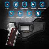 IWB Gun Holster by Houston - ECO Leather Concealed Carry Soft Material | Suede Interior for Maximum Protection | FITS 1911 45", Browning 9 mm