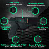 IWB TUCKABLE Gun Holster by Houston - ECO Leather Concealed Carry Soft Material | FITS Glock 17/21, H &K,Beretta 92 FS,XDM,Ruger 45 BERSA PRO,PX4,FNX 45,FNH 45,HI Point 9mm /.40 /.45 Cal