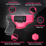 IWB Pink Gun Holster by Houston - ECO Leather Concealed Carry Soft Material | CCW | Suede Interior for Gun Protection