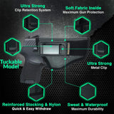 IWB TUCKABLE Gun Holster by Houston - ECO Leather Concealed Carry Soft Material | Fits Sig P250 Sub Comp, P320 Sub Comp, 224 | FNS 9C | XD Mod. 2-3" 40 & 45 | XD9 Sub Comp | Glock 30/30S/39
