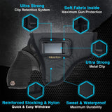 IWB Revolver Holster by Houston - ECO Leather Concealed Carry Soft | Suede Interior for Maximum Protection | FITS: Revolvers K, L, M & N Frames | Taurus Judge | 5 & 6 Shots | 2.5" to 3" Barrel