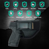 IWB TUCKABLE Gun Holster by Houston - ECO Leather Concealed Carry Soft Material | Fits Glock 26 / 27 / 33, Shield, XDS, Taurus 709, Taurus Pro C, Walther P22, Beretta Nano, SCCY Sky, Ruger LC9