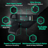 IWB TUCKABLE Gun Holster by Houston - ECO Leather Concealed Carry Soft Material | Suede Interior for Protection | Fits: S&W Bodyguard,Taurus TCP, Sig P238, Jimenez JA, PPK380.Ruger LCP II