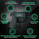 IWB TUCKABLE Gun Holster by Houston - ECO Leather Concealed Carry Soft Material | Fits Glock 26 / 27 / 33, Shield, XDS, Taurus 709, Taurus Pro C, Walther P22, Beretta Nano, SCCY Sky, Ruger LC9