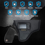 IWB Revolver Holster by Houston - ECO Leather Concealed Carry Soft | Suede Interior for Maximum Protection | FITS: Revolvers K, L, M & N Frames | Taurus Judge | 5 & 6 Shots | 2.5" to 3" Barrel