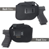 IWB and OWB Tactical Holster - Gun + Mag Pouch by Houston - with Metal Clip | Fits: M&P 9 mm, Ruger, Springfield, Sig, S&W, Taurus, Beretta, H&K with Small Laser | Lined Inside for Gun Protection