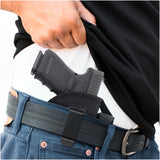 IWB and OWB Tactical Holster - Gun + Mag Pouch by Houston - with Metal Clip | Fits: M&P 9 mm, Ruger, Springfield, Sig, S&W, Taurus, Beretta, H&K with Small Laser | Lined Inside for Gun Protection