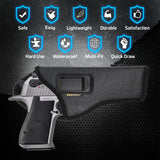 IWB Gun Holster by Houston - ECO Leather Concealed Carry Soft Material | Suede Interior for Maximum Protection | Fits: Magnum Research Dessert Eagle .50 / .50AE / .357 / .44 Caliber 6" Barrel