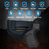 IWB Gun Holster by Houston Fits: GLOCK 43 & 42, Ruger LC9, LC9s, Kahr, Makarov, Sig P230, 232, 938, Seecamp LWS32 LWS38