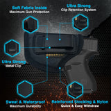 IWB Gun Holster by Houston Fits: GLOCK 43 & 42, Ruger LC9, LC9s, Kahr, Makarov, Sig P230, 232, 938, Seecamp LWS32 LWS38
