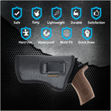 IWB Revolver Holster by Houston - ECO Leather Concealed Carry Soft | Suede Interior for Maximum Protection | Concealed Carry Holster for Rhino Rev 40DS, 357 MAG/4" BBL