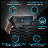 IWB Revolver Holster by Houston - ECO Leather Concealed Carry Soft | Suede Interior for Maximum Protection | Concealed Carry Holster for Rhino Rev 40DS, 357 MAG/4" BBL