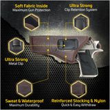 IWB Gun Holster by Houston -Brown Color- ECO Leather Concealed Carry Soft Material | Suede Interior for Maximum Protection | Fits: Magnum Research Dessert Eagle .50 / .50AE / .357 / .44 Caliber 6" Barrel