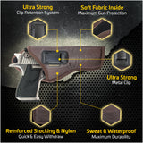 IWB Gun Holster by Houston -Brown Color- ECO Leather Concealed Carry Soft Material | Suede Interior for Maximum Protection | Fits: Magnum Research Dessert Eagle .50 / .50AE / .357 / .44 Caliber 6" Barrel
