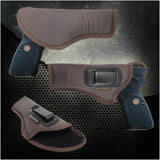 IWB Gun Holster by Houston - ECO Leather Concealed Carry Soft Material | Suede Interior for Maximum Protection | FITS 1911 45", Browning 9 mm