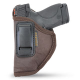 IWB Gun Holster by Houston - ECO Leather Concealed Carry Soft Material | Fits Glock 26/27/33, Shield, XDS, Taurus 709, Taurus Pro C, Walther P22, Beretta Nano, SCCY Sky, Rug LC9
