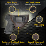 IWB Gun Holster by Houston - ECO Leather Concealed Carry Soft Material | Fits Glock 26/27/33, Shield, XDS, Taurus 709, Taurus Pro C, Walther P22, Beretta Nano, SCCY Sky, Rug LC9