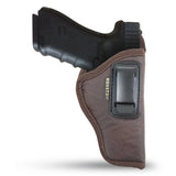 IWB Gun Holster by Houston - ECO Leather Concealed Carry Soft Material | Fits Sig P250 Sub Comp, P320 Sub Comp, 224 | FNS 9C | XD Mod. 2-3" 40 & 45 | XD9 Sub Comp | Glock 30/30S/39 | Taurus G3