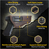 IWB Gun Holster by Houston - ECO Leather Concealed Carry Soft Material | Fits Sig P250 Sub Comp, P320 Sub Comp, 224 | FNS 9C | XD Mod. 2-3" 40 & 45 | XD9 Sub Comp | Glock 30/30S/39 | Taurus G3