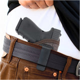 IWB Gun Holster by Houston - Brown ECO Leather Concealed Carry Soft Material | FITS Beretta 92FS | FN 5.7 | Canik TP9 SFX | Ruger 57 | SIG P320 X5 | Beretta APX Target | Glock 34 35 41 (Left)
