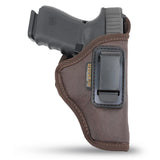 IWB Gun Holster by Houston - ECO LEATHER Concealed Carry Soft Material | Suede Interior for Maximum Protection | Fits: Glock, Rug, Springfield, Sig, S&W, Walther, Taurus, H&K, Beretta and More