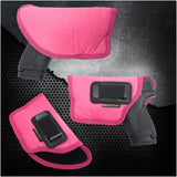 Pink ECO Leather Concealment Holster Inside The Waist with Metal Clip by Houston FITS Most MIDSIZES & Compact Β 9 mm / .40 Cal / .45 Caliber with Small Laser