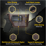 IWB Gun Holster by Houston | Brown Color | Fit Most Mid Size Guns With Laser (CHPB-57GL)