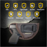 Brown ECO Leather Concealment Holster Inside The Waistband IWB with Metal Clip (CHPB-58)