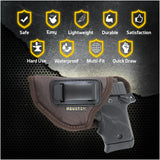 IWB ECO Leather Concealment Holster by Houston - Inside The Waist with Metal Clip FIT Glock 43 & 42, SIG P365, KAHR PM 45, MAKAROV, KELTEC PF9 / P11