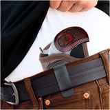IWB Gun Holster by Houston - Brown ECO Leather Concealment Inside The Waistband with Metal Clip Compatible with Bond Arms 410 Rowdy .45 | Texas Defender .357 .38 / .45LC | Grizzly .45LC / .410, 3" Barrel