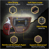 IWB Gun Holster by Houston - Brown ECO Leather Concealment Inside The Waistband with Metal Clip Compatible with Bond Arms 410 Rowdy .45 | Texas Defender .357 .38 / .45LC | Grizzly .45LC / .410, 3" Barrel