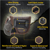 IWB Gun Holster by Houston - Brown ECO Leather Concealment Inside The Waistband with Metal Clip Compatible with Bond Arms | Roughneck | Backup | Texas Def 1 .410 / 357 / 38 / .9 / .45, 2.5 Barrel