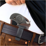 IWB Gun Holster by Houston - Brown ECO Leather Concealment Inside The Waistband with Metal Clip Compatible with Bond Arms | Roughneck | Backup | Texas Def 1 .410 / 357 / 38 / .9 / .45, 2.5 Barrel