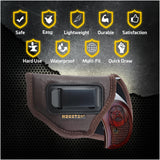 IWB Gun Holster by Houston - Browm ECO Leather Concealment Inside The Waistband with Metal Clip Compatible with Bond Arms - Roughneck - Backup - Bond Arms Century 2000 Texas Ranger Snake Slayer 3.5" Barrel