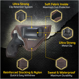 IWB Revolver Holster by Houston - ECO Leather Concealed Carry Soft Material | Suede Interior for Protection | Fits Any 38 J Frames, S&W, Charter Arms, Rossi 38, Taurus,BG, LCR